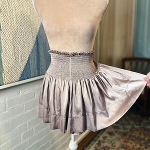 Natural Life High Waist Satin Finish Shirred Waist Flowy Shorts